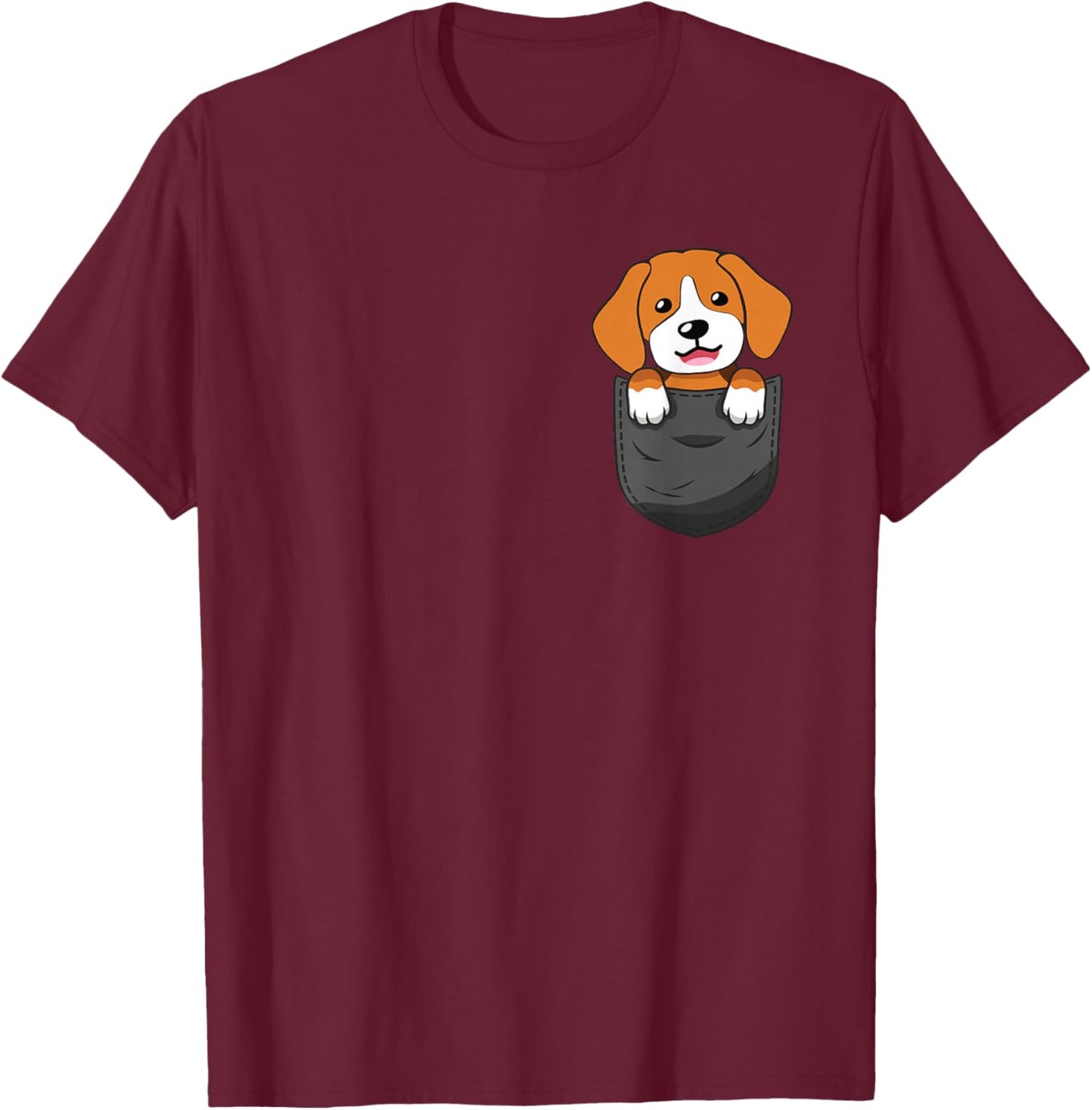 Beagle Dog In Pocket - Dog Trainer Animal Lover Puppy Lover Women Kids T-Shirt - T-Shirt | Maroon