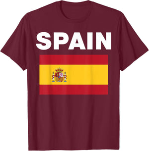 Spain Spanish Flag Heritage T-Shirt - T-Shirt | Maroon