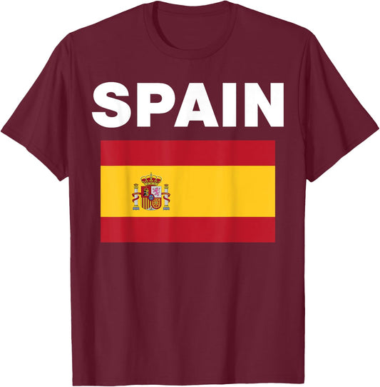 Spain Spanish Flag Heritage T-Shirt - T-Shirt | Maroon