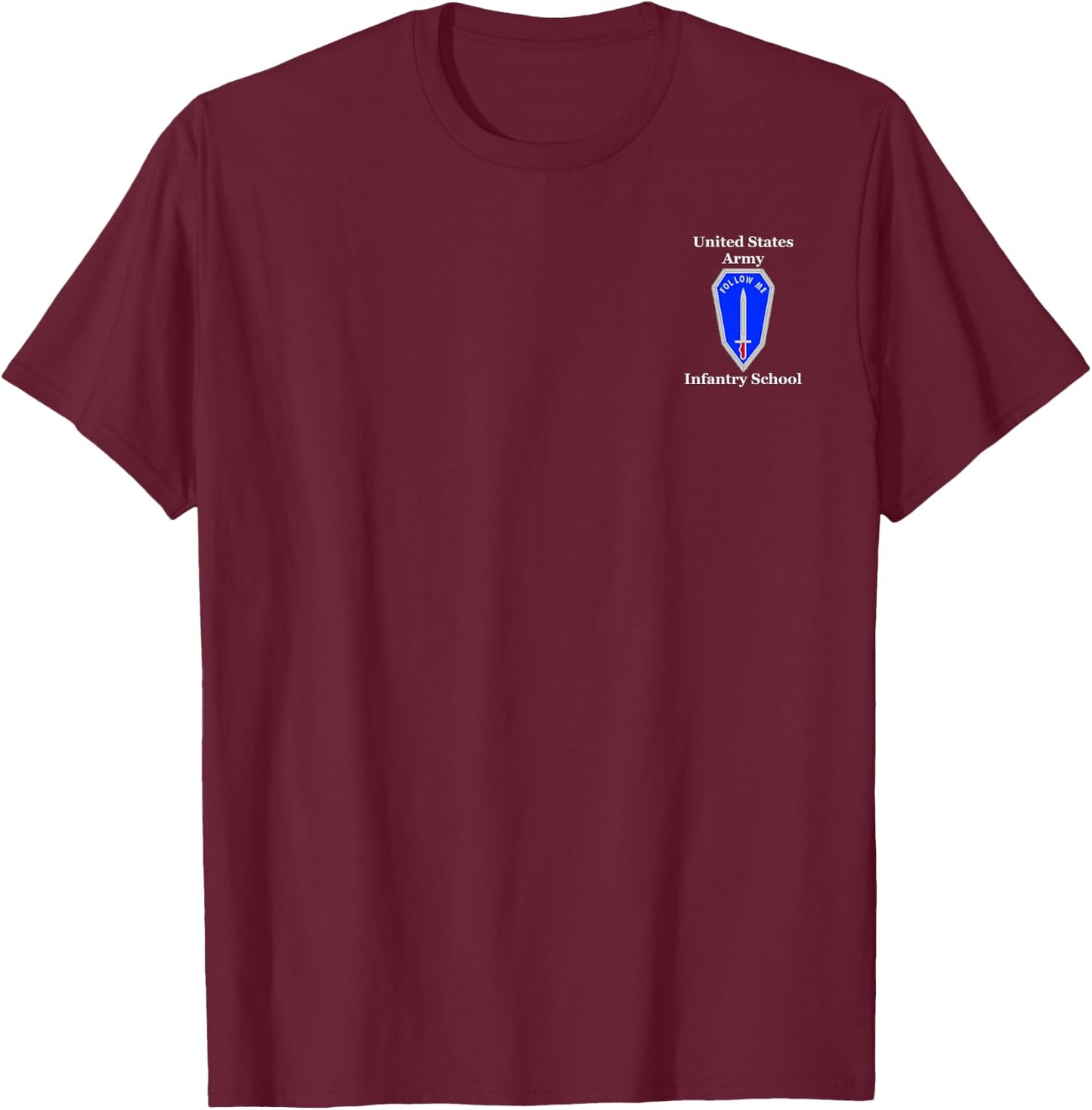 Infantry School Follow Me Patch T-Shirt - T-Shirt | Maroon
