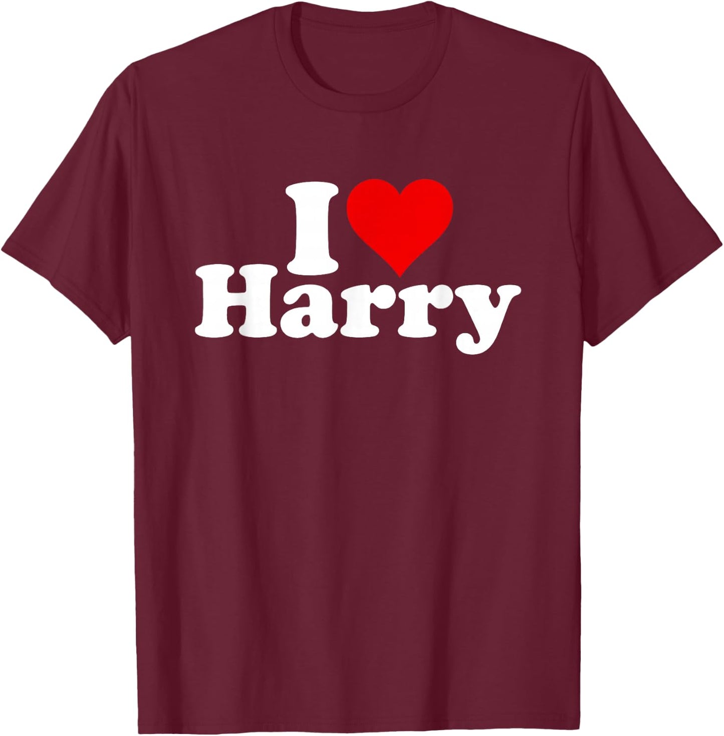 I Love Heart Harry T-Shirt - T-Shirt | Maroon