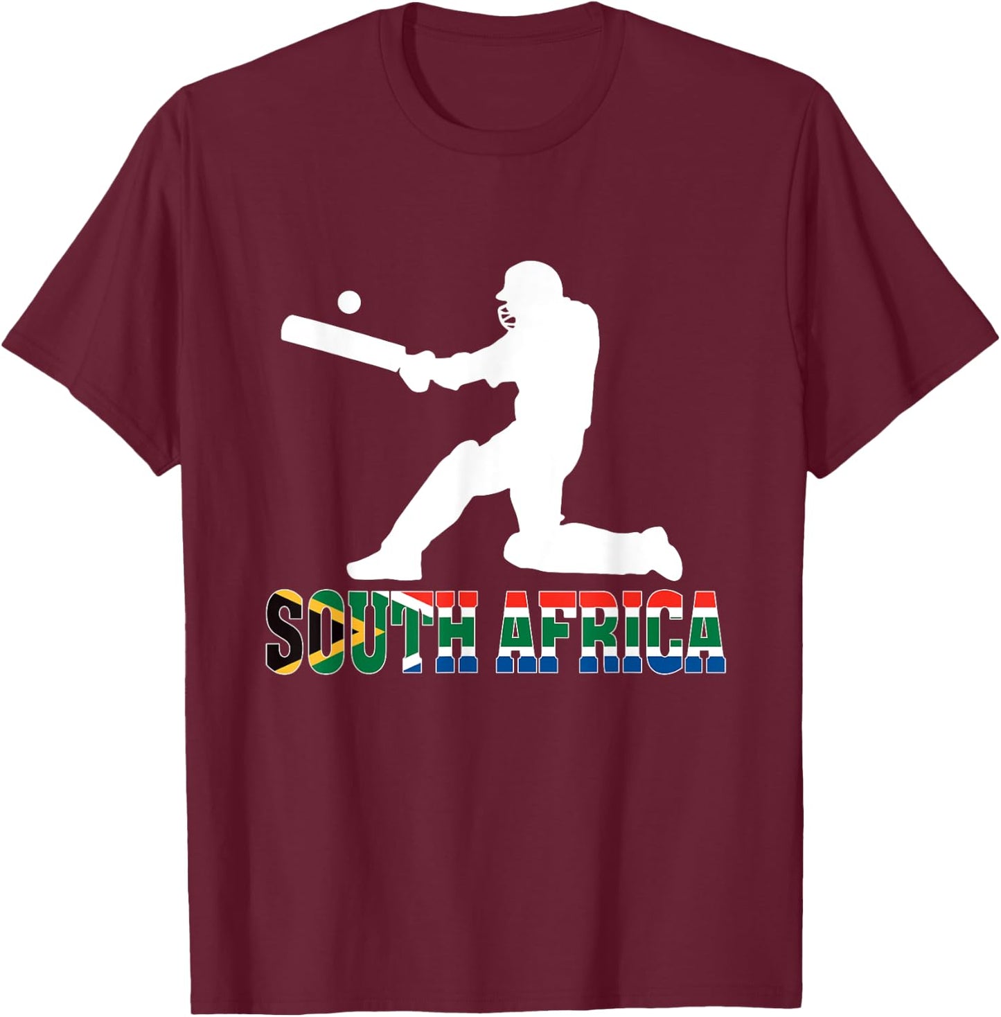 South Africa Cricket Fan Jersey 2025 Afrikaans Cricket T-Shirt - T-Shirt | Maroon