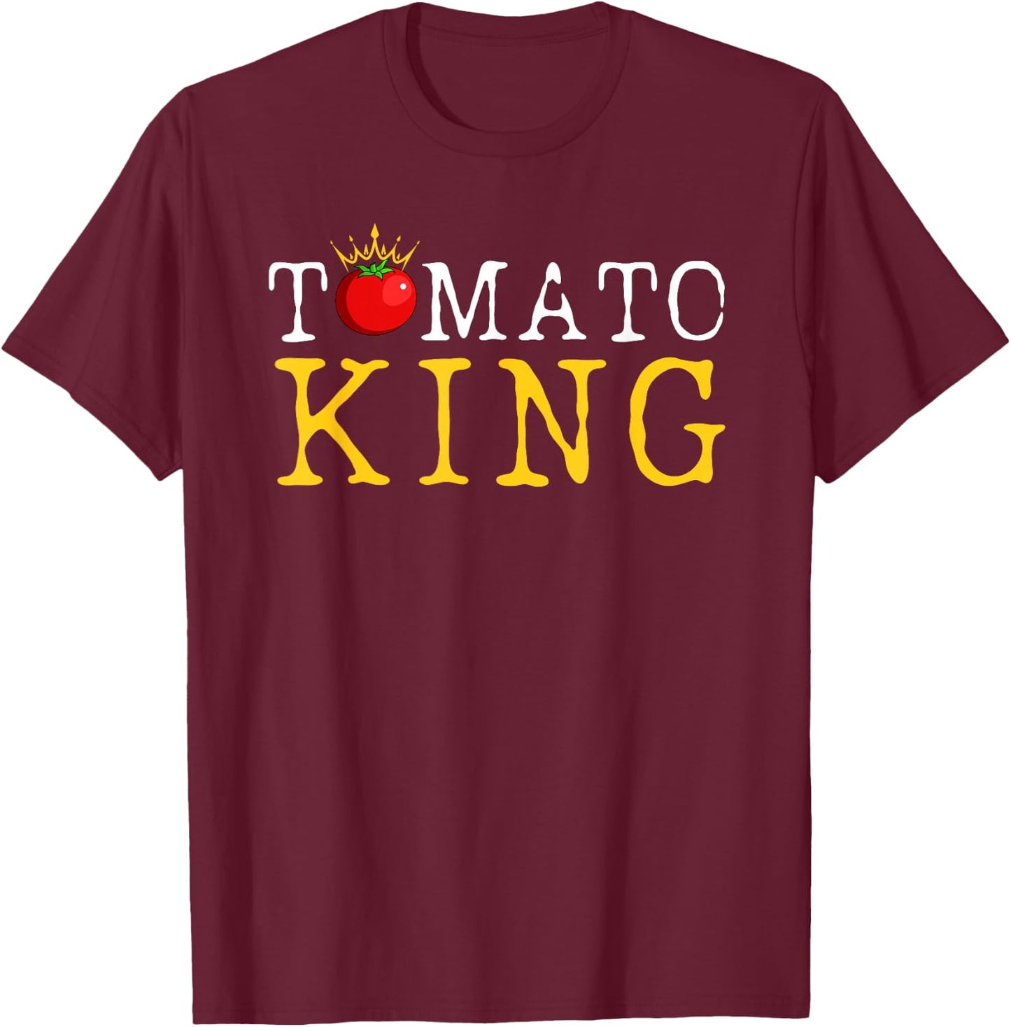 Vintage Tomato King Dad Vegetable Fathers' Day Gardener T-Shirt - T-Shirt | Maroon