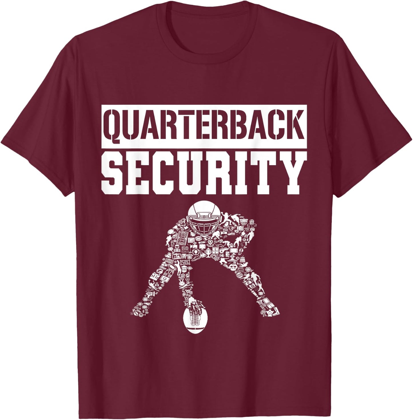 Football Offensive Lineman Quarterback Protection Security T-Shirt - T-Shirt | Maroon
