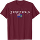 Tortola,, Caribbean National Flag of the B.V.I. T-Shirt - T-Shirt | Maroon