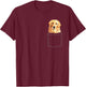 Beautiful golden retriever in your pocket, dogs T-Shirt - T-Shirt | Maroon