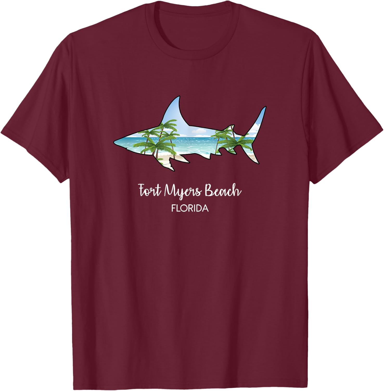 Fort Myers Beach Souvenir or Group Vacation Gift T-Shirt - T-Shirt | Maroon