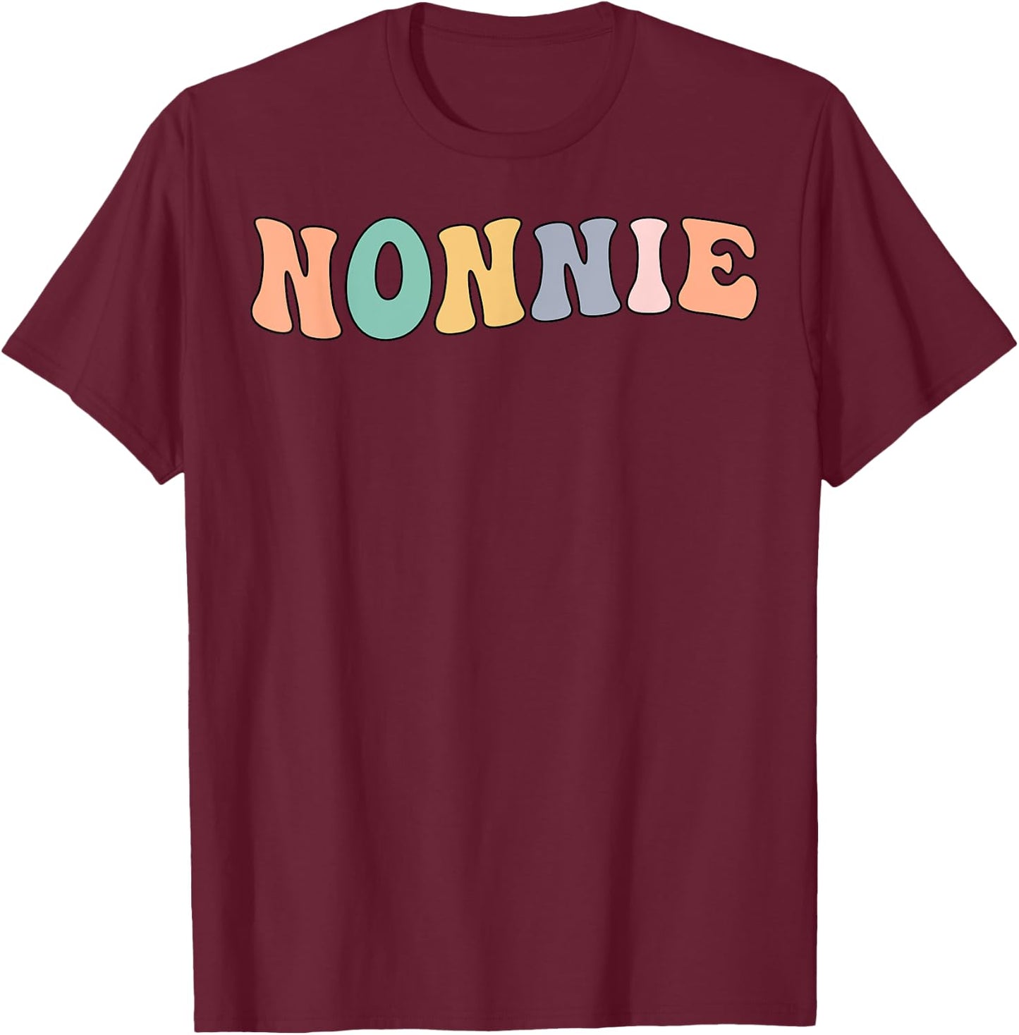 Groovy Nonnie Grandmother Nonnie Grandma T-Shirt - T-Shirt | Maroon