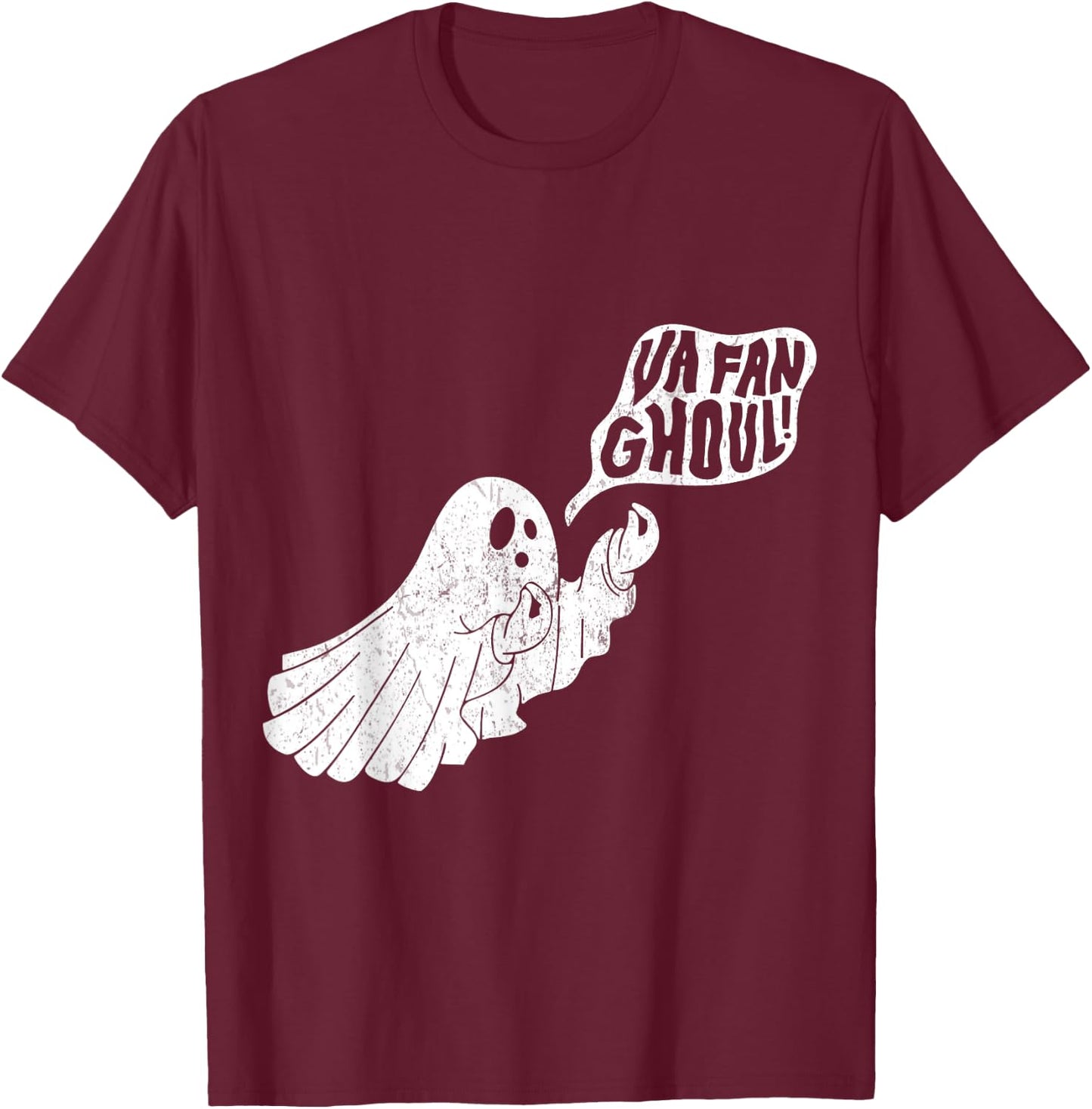 VA Fan Ghoul Funny Italian Ghost Halloween T-Shirt - T-Shirt | Maroon