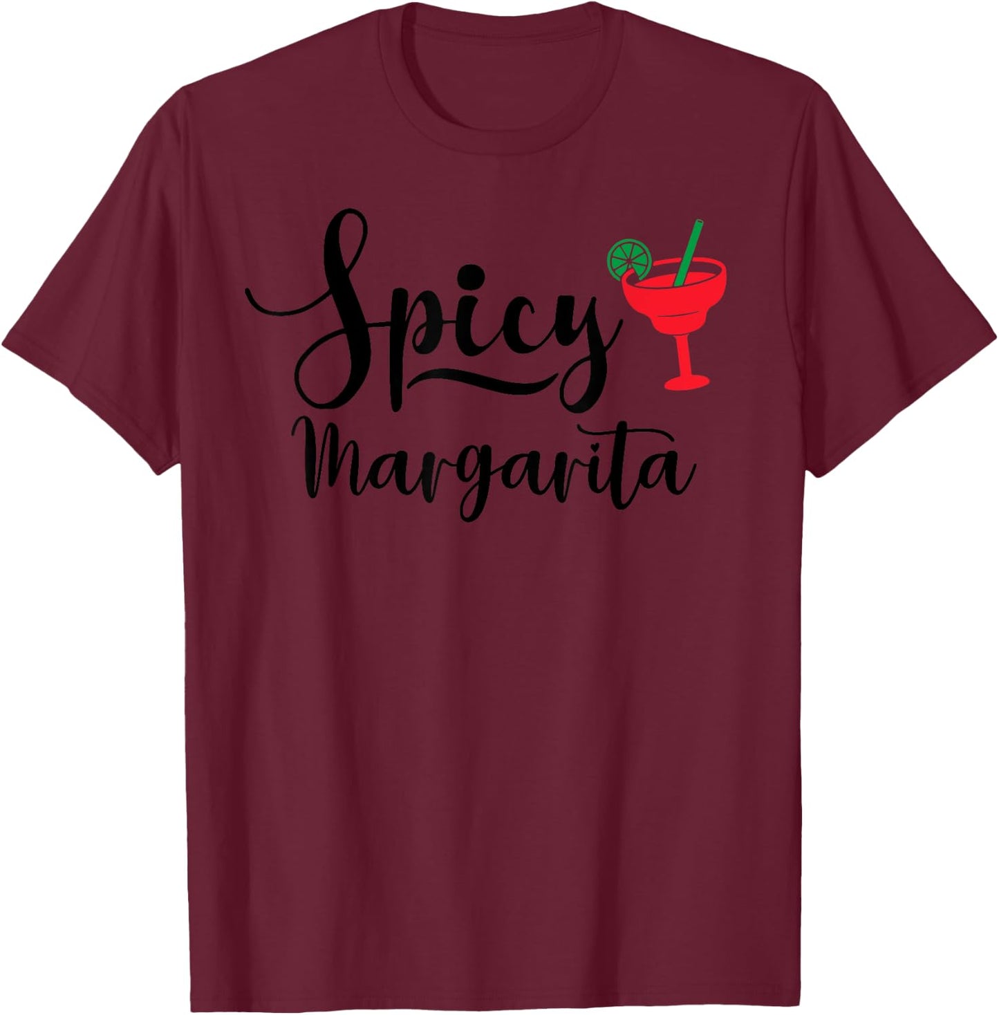 Spicy Margarita Shirt,Spicy Marg Shirt that says Spicy T-Shirt - T-Shirt | Maroon
