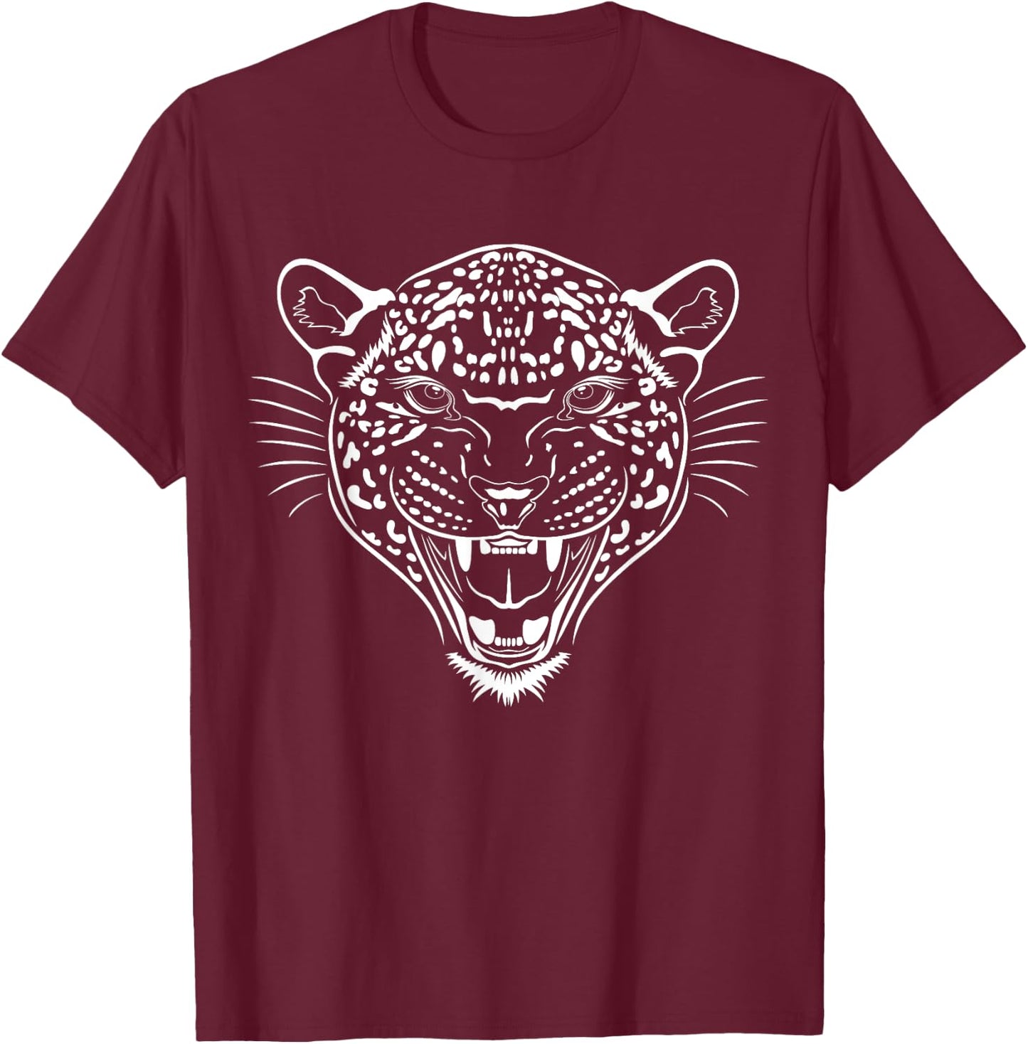 Leopard Head Leo Tattoo for Cat Wildcat Lovers Animal Print Women T-Shirt - T-Shirt | Maroon