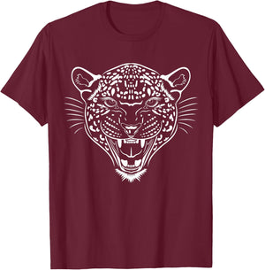 Leopard Head Leo Tattoo for Cat Wildcat Lovers Animal Print Women T-Shirt - T-Shirt | Maroon