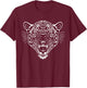Leopard Head Leo Tattoo for Cat Wildcat Lovers Animal Print Women T-Shirt - T-Shirt | Maroon