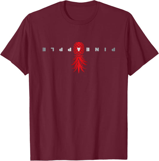 Retro Upside Down Pineapple Swinger Clothing Subtle Text Men T-Shirt - T-Shirt | Maroon