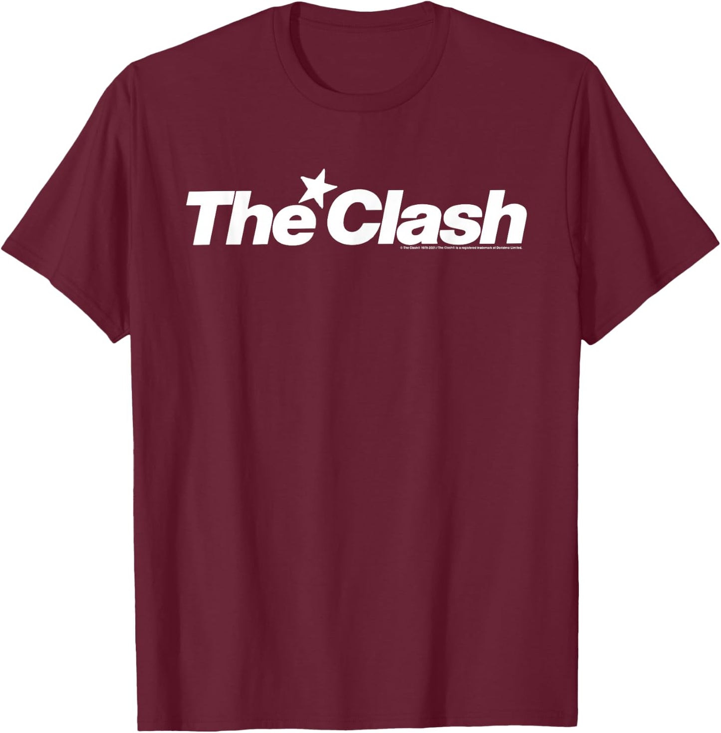 The Clash - White Star Logo T-Shirt - T-Shirt | Maroon