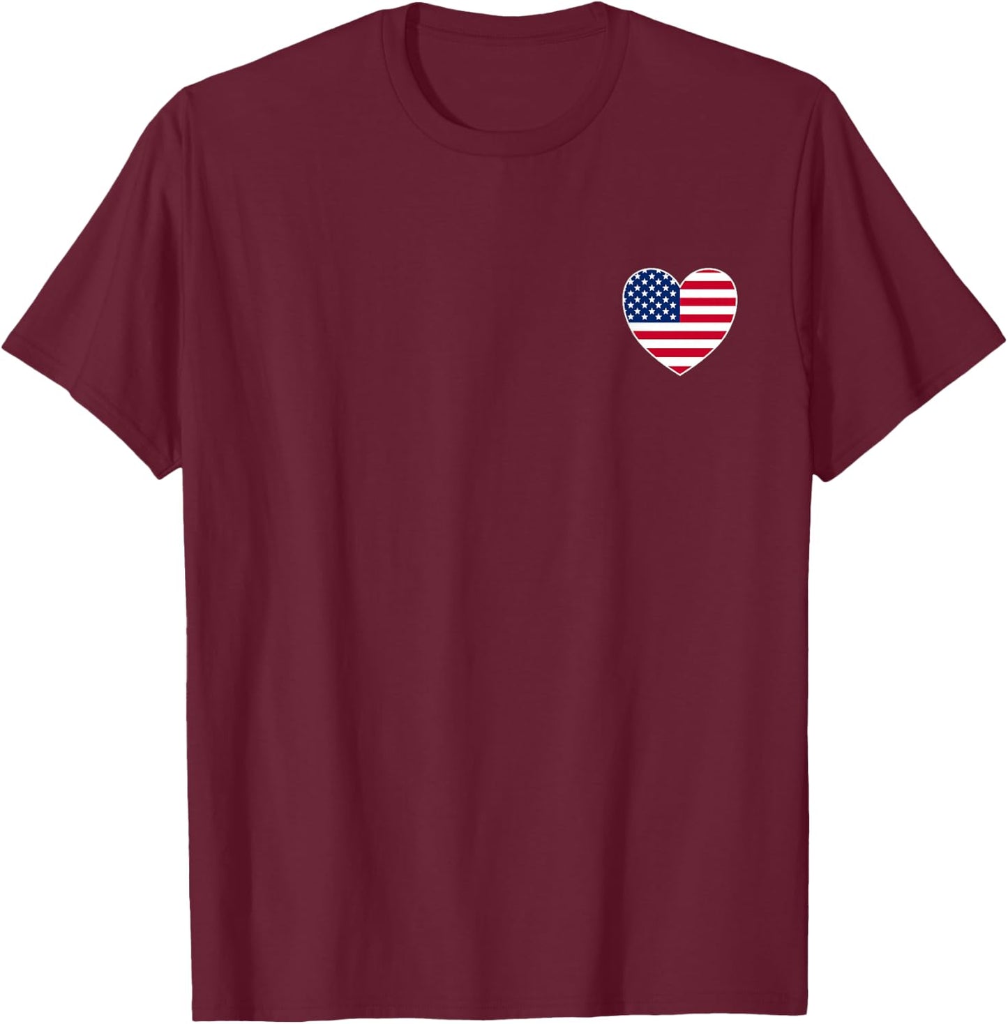 I Heart the USA - Fun American Flag Heart T-Shirt - T-Shirt | Maroon