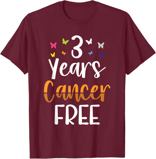 Kidney Cancer Awareness 3 Years Cancer Free T-Shirt - T-Shirt | Maroon