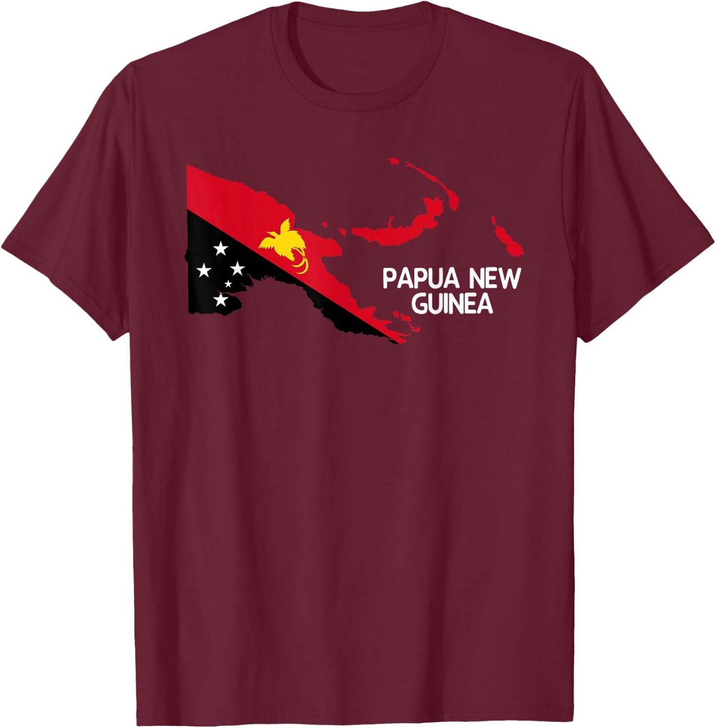 Papua New Guinea Flag T-Shirt - T-Shirt | Maroon