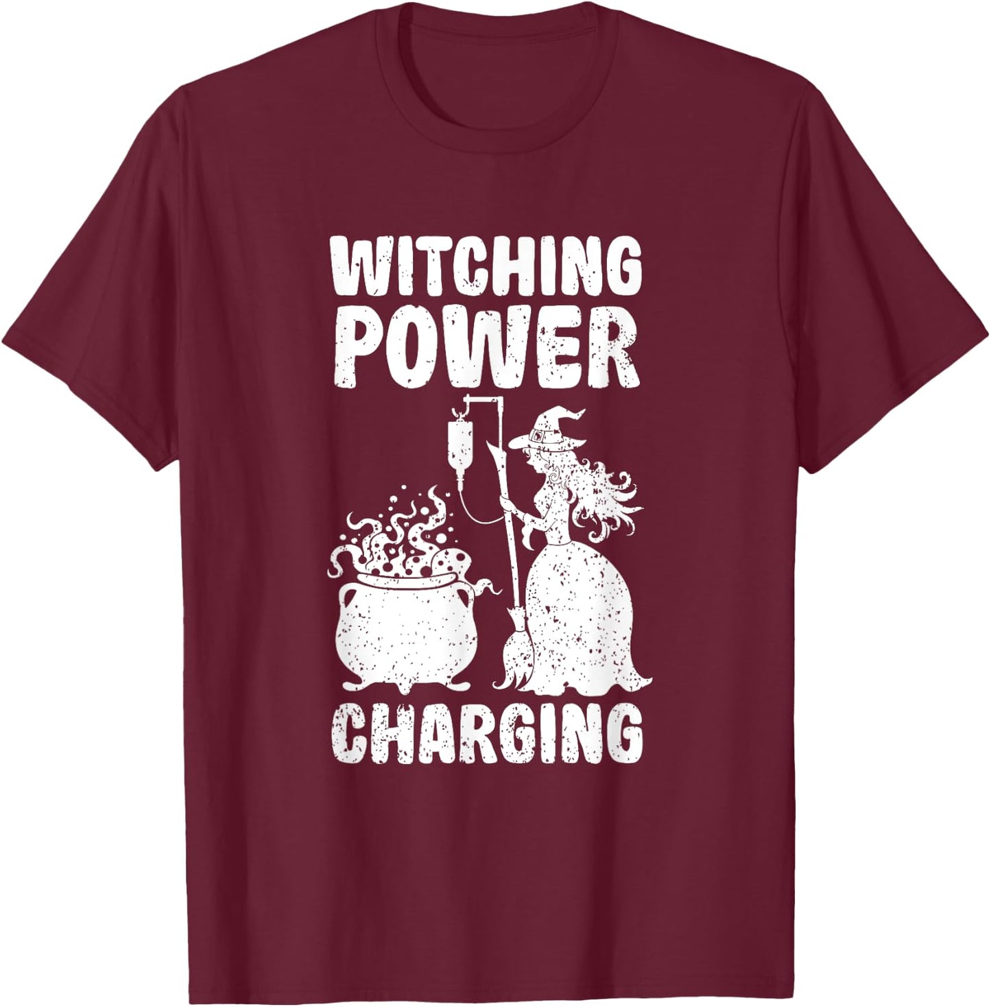 Funny Infusion Therapy Witch Power Halloween Doctor Meme T-Shirt - T-Shirt | Maroon