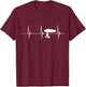 Electric Hydrofoil Surfboard Efoil Heartbeat EKG Pulse Foil T-Shirt - T-Shirt | Maroon