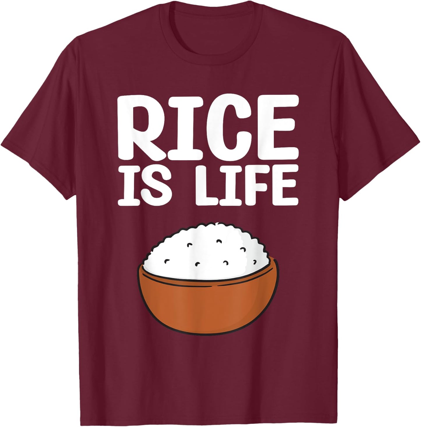 Cool Rice Design Women White Food Cooker Rice Lover T-Shirt - T-Shirt | Maroon