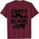 Crazy Hog Farming Lady Farm Animals Hog Farmer T-Shirt - T-Shirt | Maroon