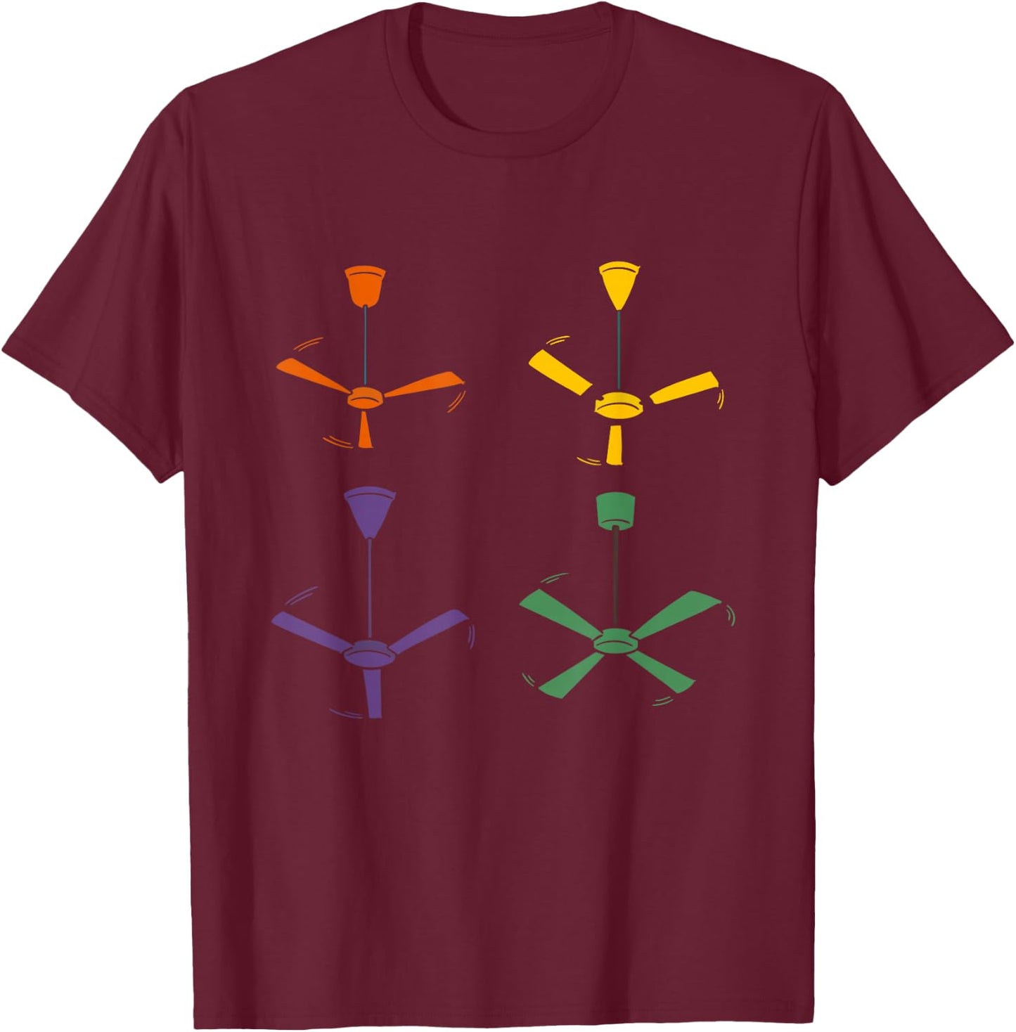 Vintage Ceiling Fan Lazy DIY Halloween Costume Funny Easy T-Shirt - T-Shirt | Maroon