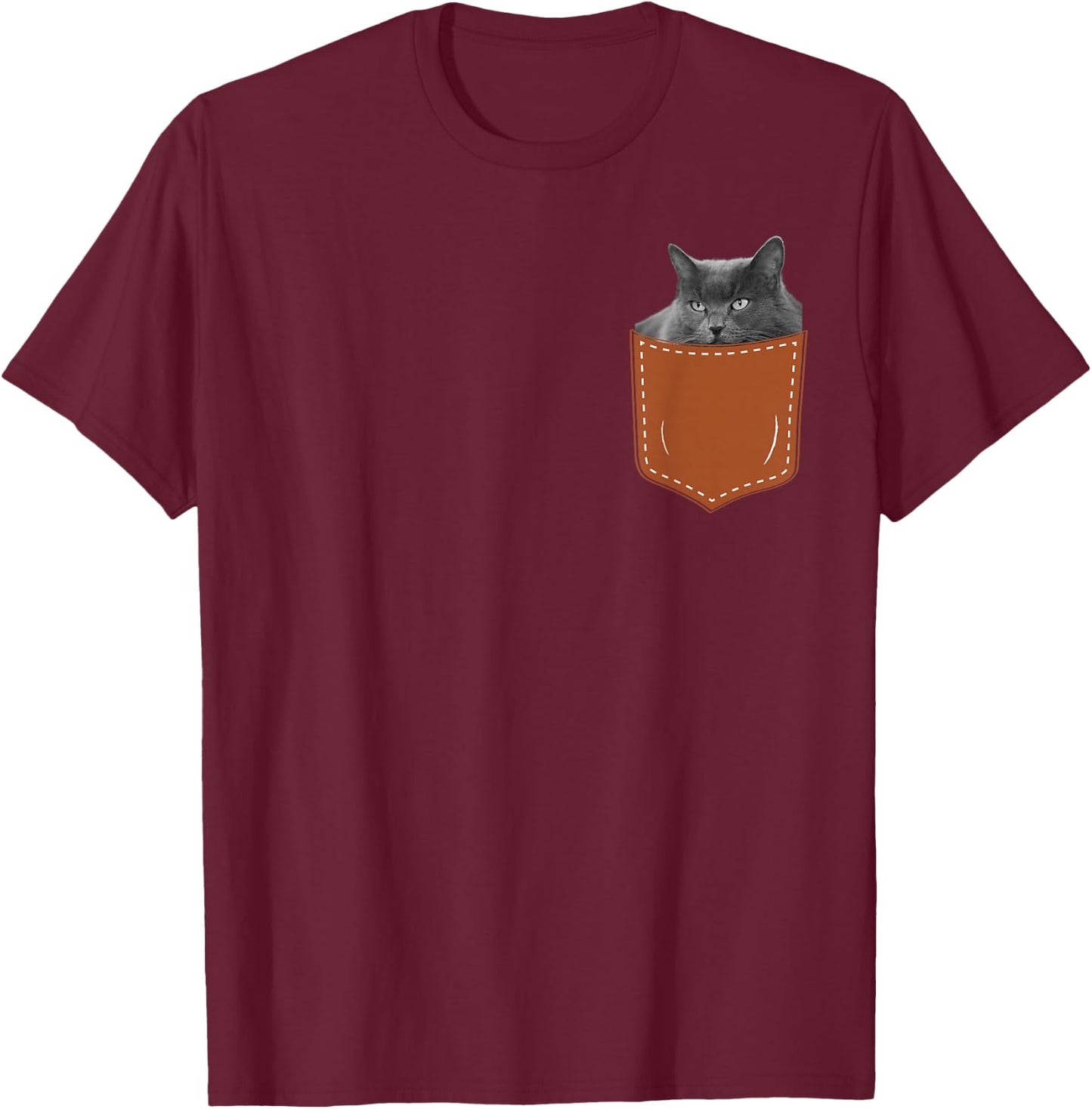 Funny Nebelung Cat in My Pocket,Nebelung Lover Owner T-Shirt - T-Shirt | Maroon