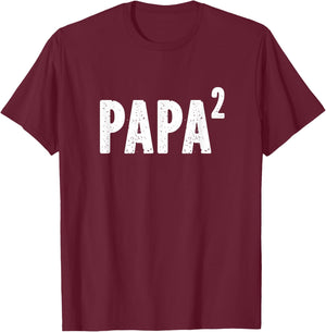 Papa 2 Papa Squared for Grandpa from Granddaughter Grandson T-Shirt - T-Shirt | Maroon