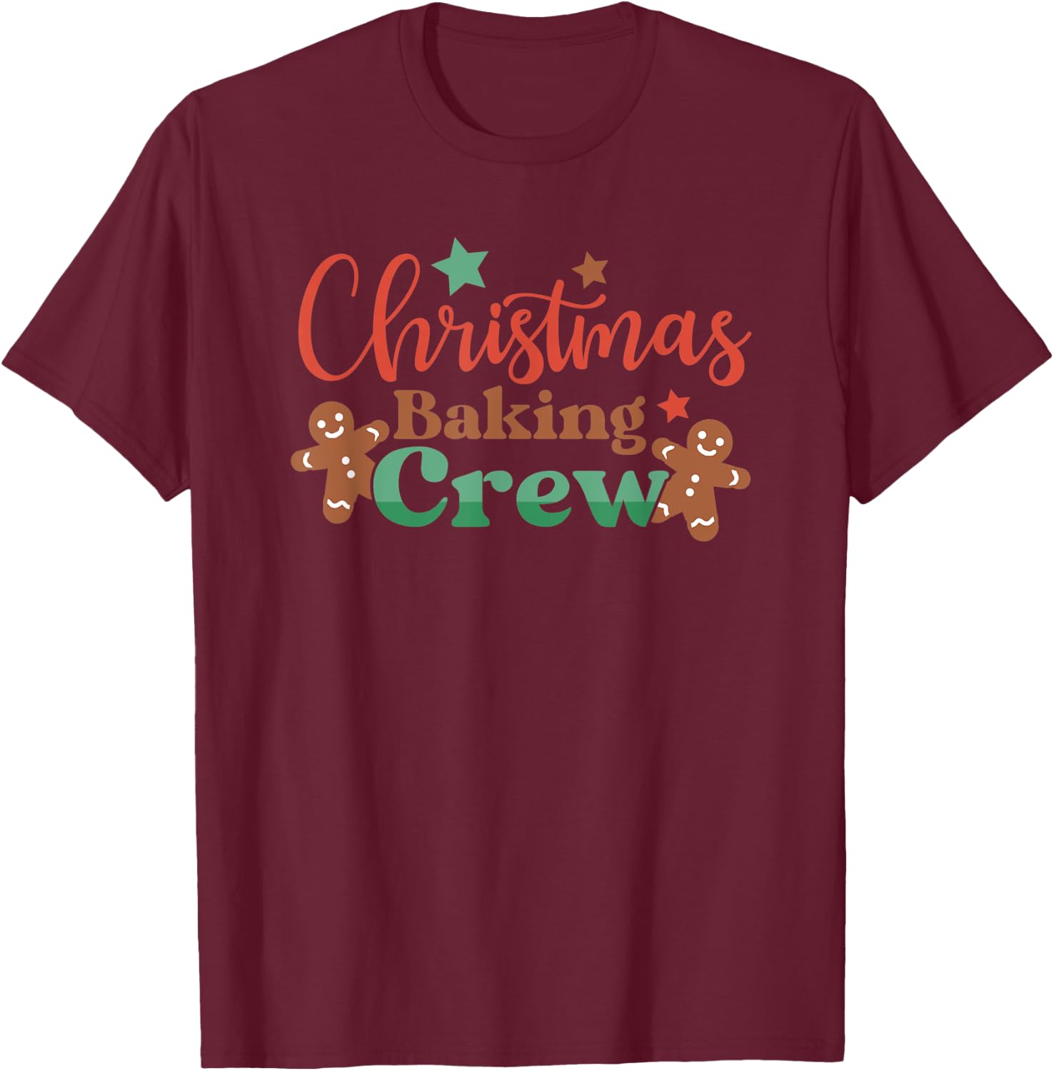 Christmas Cookie Crew Family Baking Team Xmas Tree Bakers T-Shirt - T-Shirt | Maroon