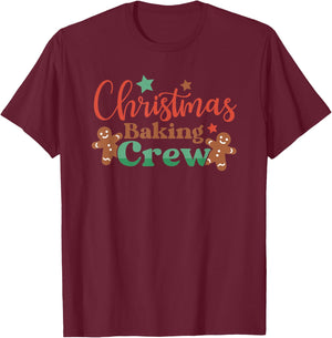 Christmas Cookie Crew Family Baking Team Xmas Tree Bakers T-Shirt - T-Shirt | Maroon