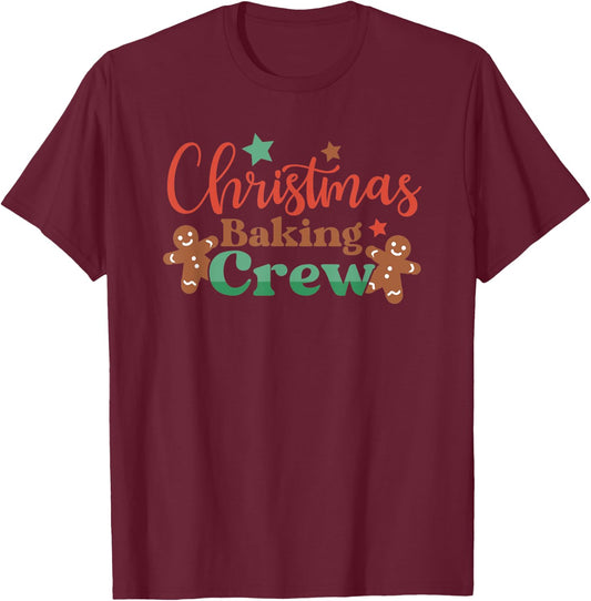Christmas Cookie Crew Family Baking Team Xmas Tree Bakers T-Shirt - T-Shirt | Maroon