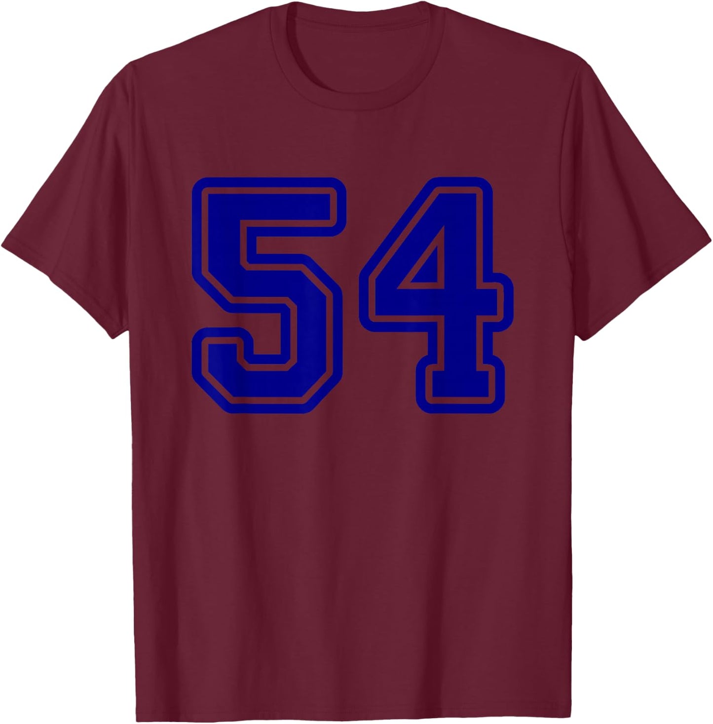 Number #54 Blue Sport Number 54 T-Shirt - T-Shirt | Maroon