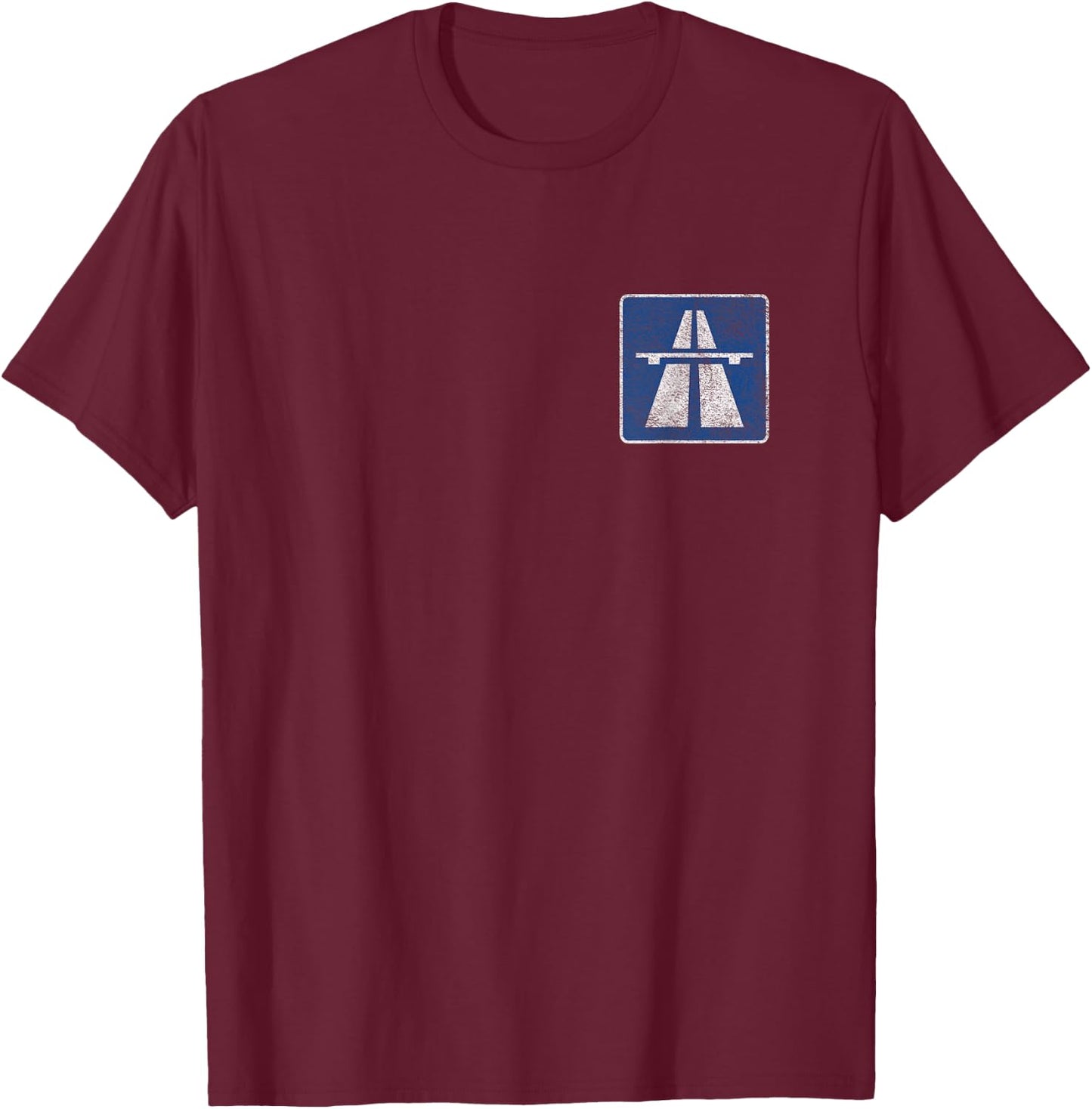 Germany Autobahn Sign Bundesautobahn No Limits T-Shirt - T-Shirt | Maroon