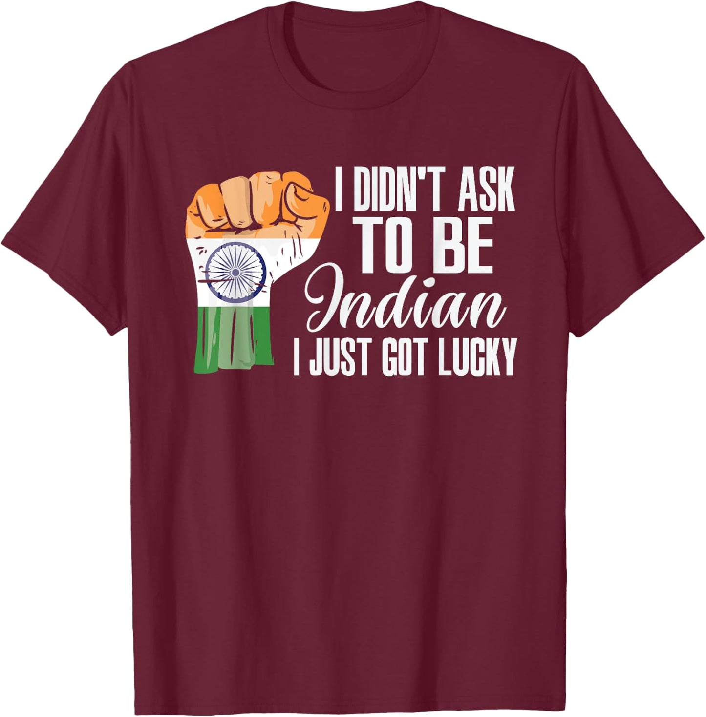 Indian India Flag Grown Indian Roots Indian Patriot T-Shirt - T-Shirt | Maroon