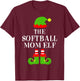 Softball Mom Elf Family Matching Christmas Pajama Mother's T-Shirt - T-Shirt | Maroon