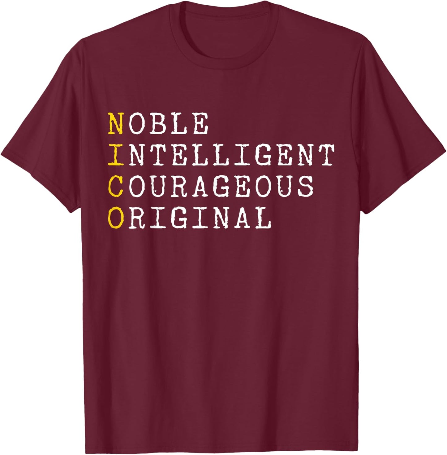 Nico Personalized, Nico Name, Boy Man Nico T-Shirt - T-Shirt | Maroon