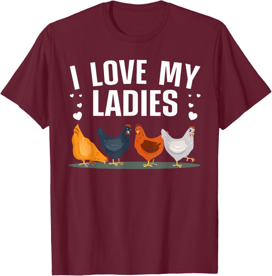 Funny Chicken Art Men Women Ladies Chicken Farmer Whisperer T-Shirt - T-Shirt | Maroon