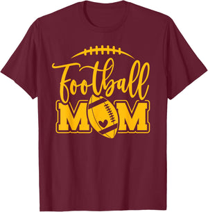 Game Day Black and Yellow High School Football Football Mom T-Shirt - T-Shirt | Maroon