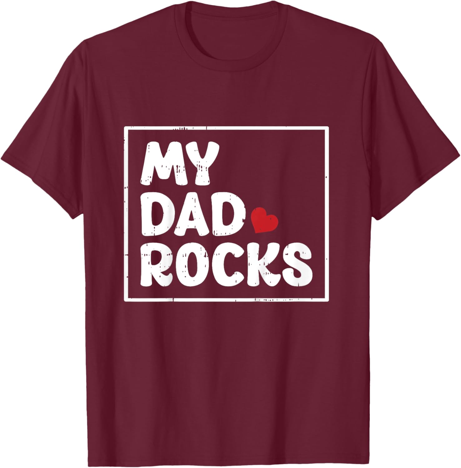 My Dad Rocks Fathers Day Cool Baby Boys Girls Kids Toddlers T-Shirt - T-Shirt | Maroon