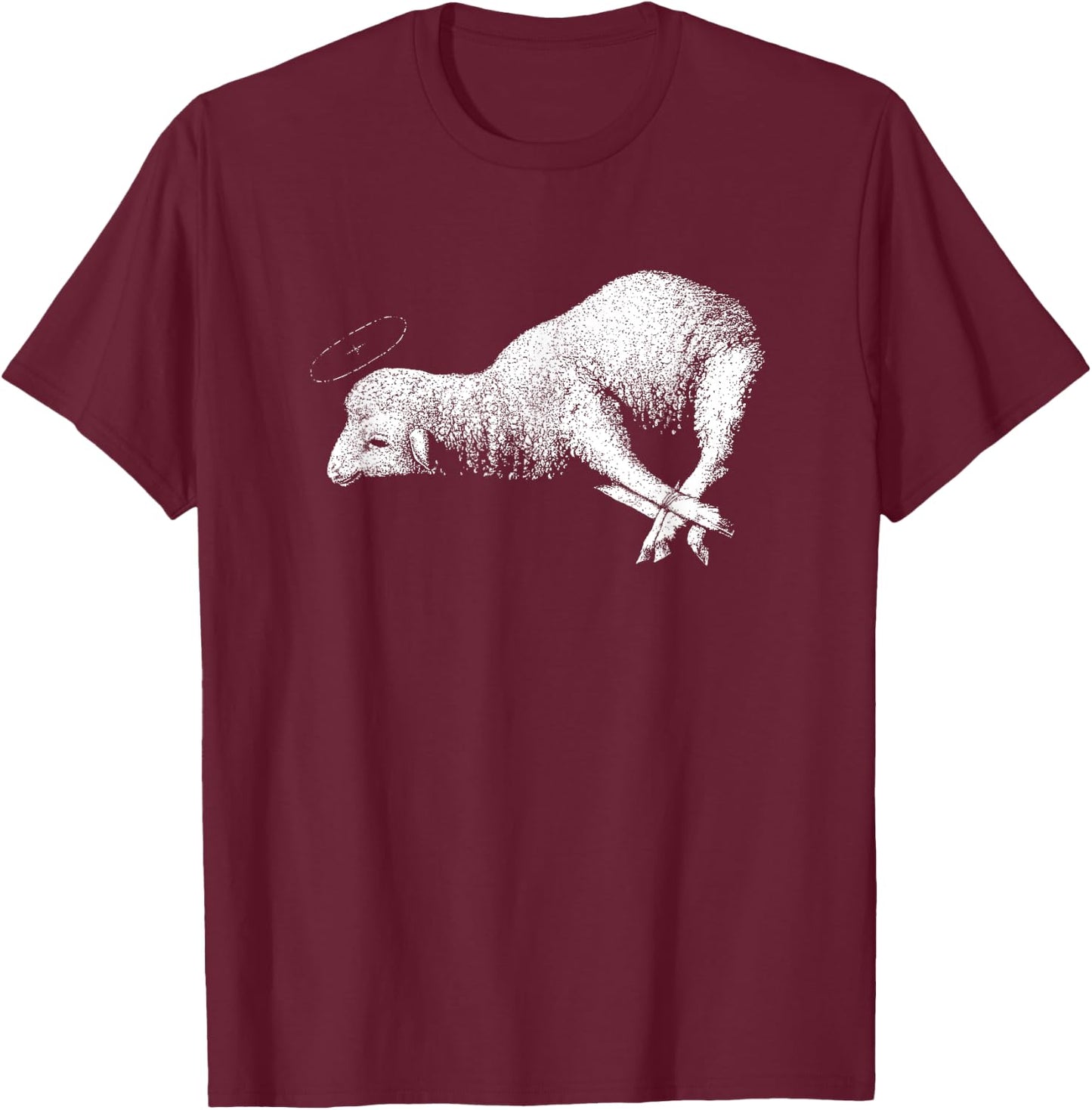 Agnus Dei, Lamb of God, Agnus Dei, Lamb of God, Jesus Christ, Christian T-Shirt - T-Shirt | Maroon