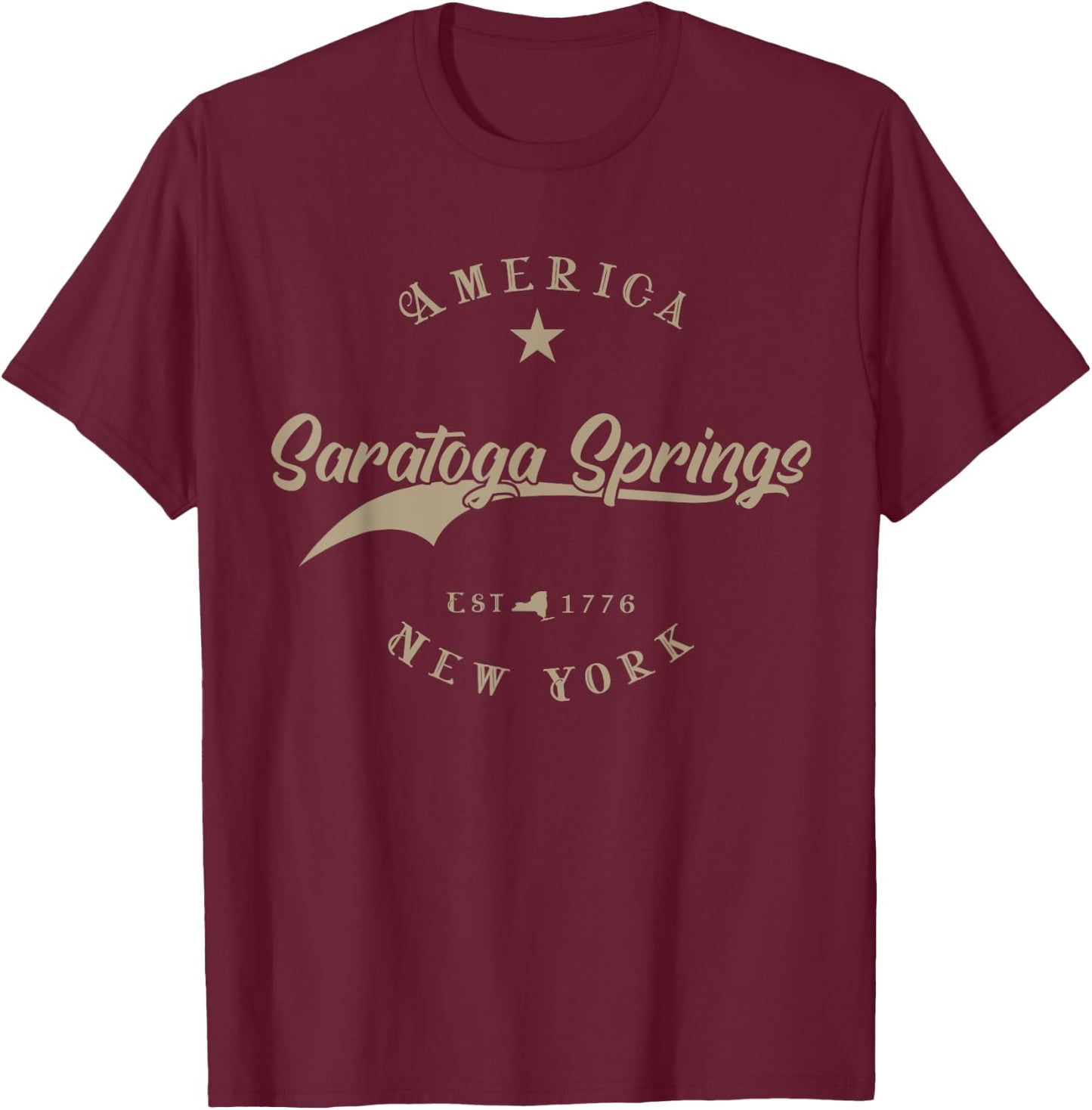 Saratoga Springs | New York T-Shirt - T-Shirt | Maroon