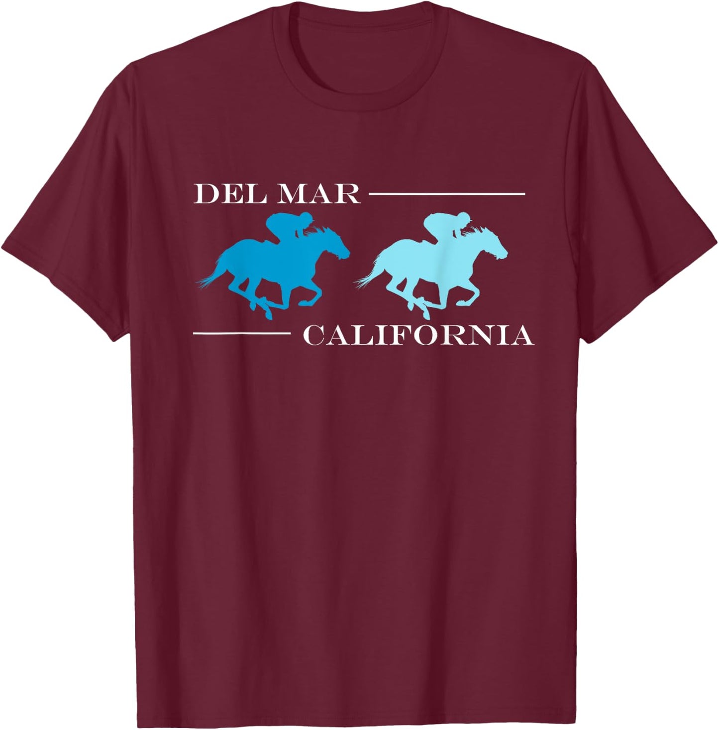 Del Mar California Horse Racing T-Shirt - T-Shirt | Maroon