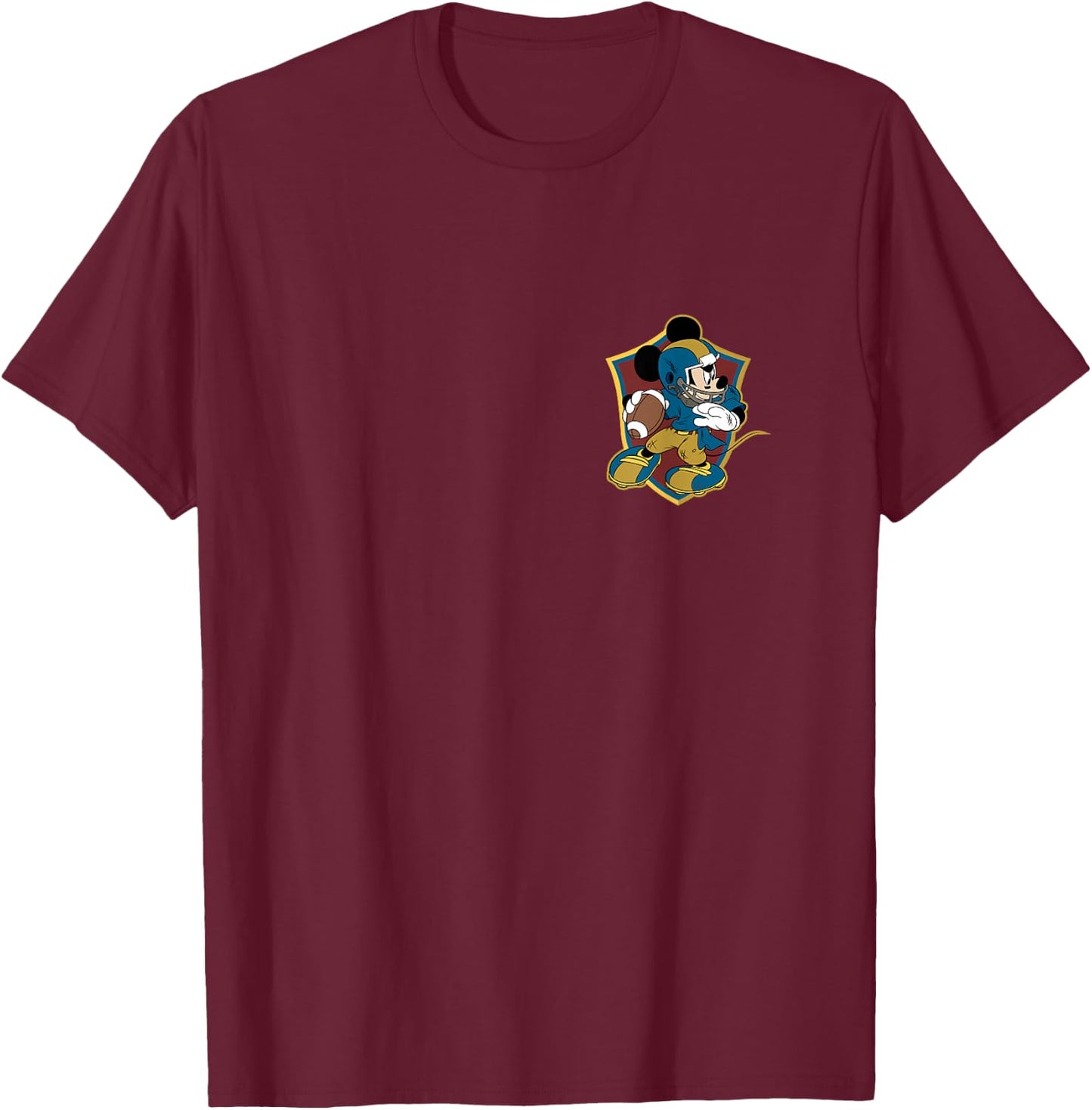 Disney Mickey Mouse Football Shield Sports T-Shirt - T-Shirt | Maroon
