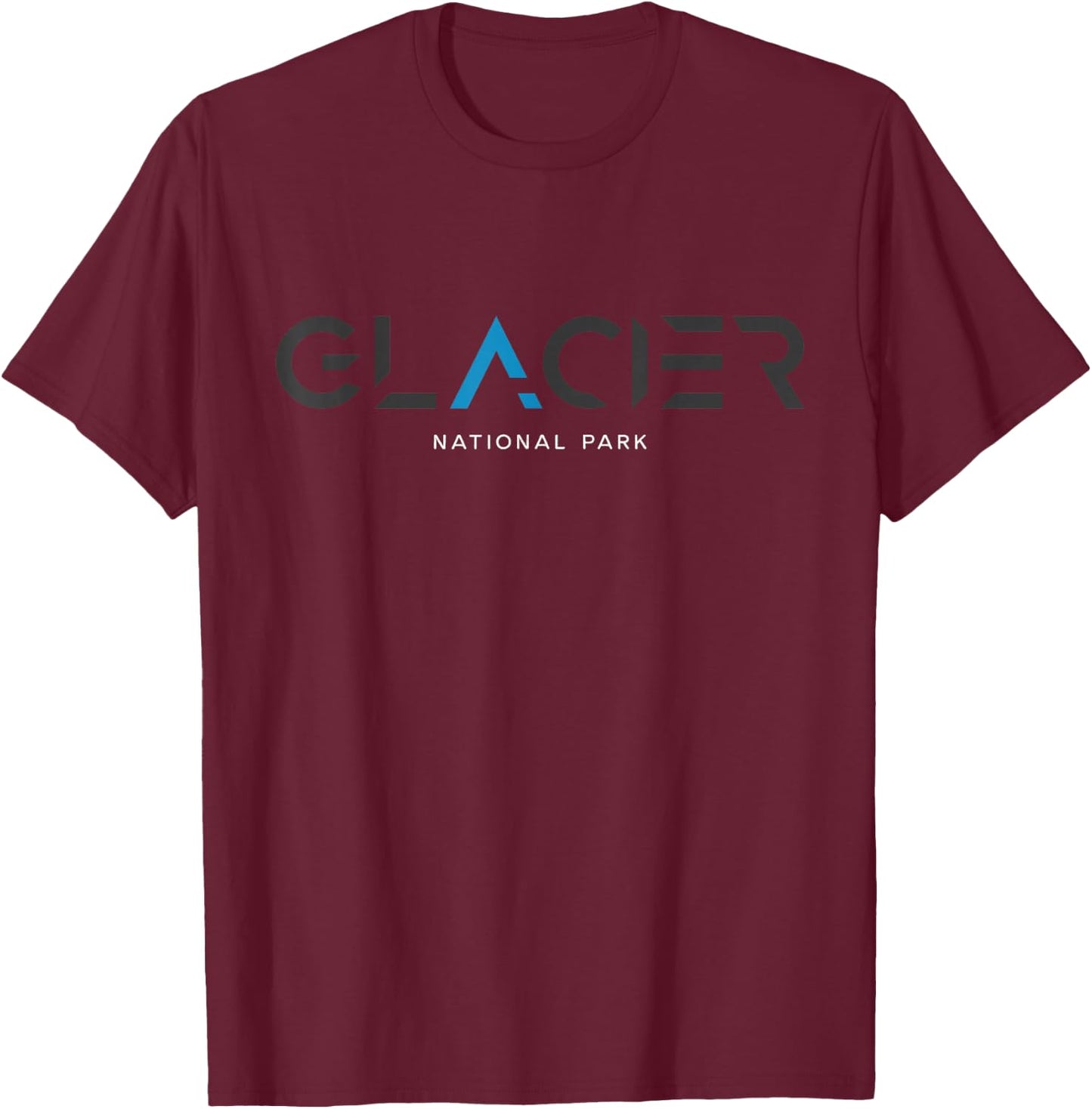 Glacier National Park Montana Tonal Retro Vintage T-Shirt - T-Shirt | Maroon