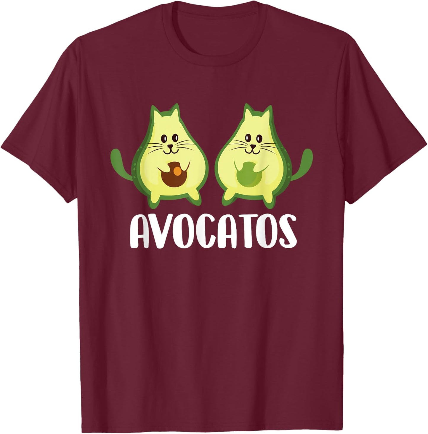 Avocatos - Vegan Animal Cat Lover Pet Owner Veterinarian T-Shirt - T-Shirt | Maroon