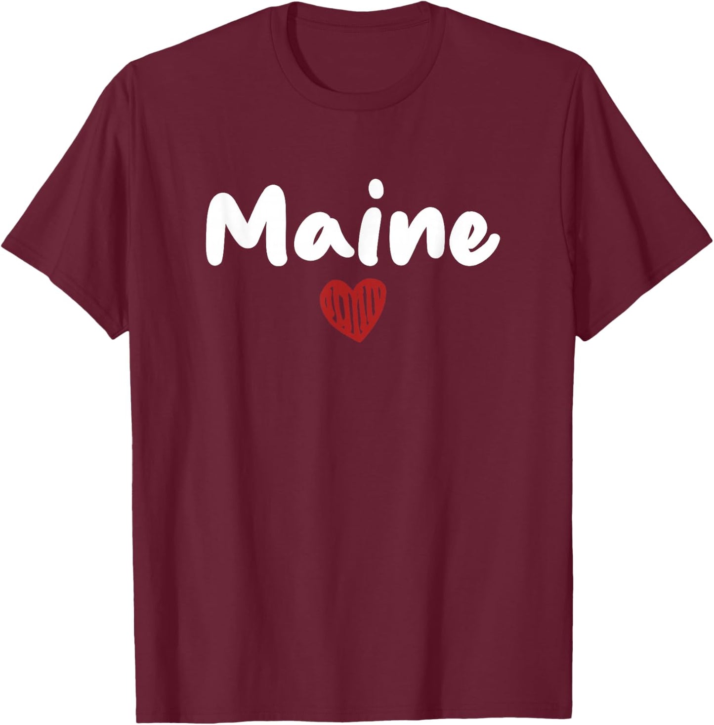 Maine - I Love Maine - Classic T-Shirt - T-Shirt | Maroon