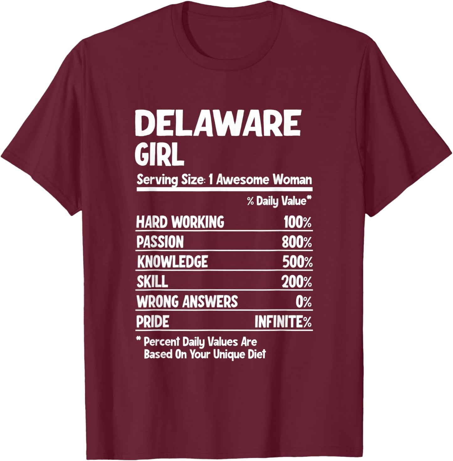 Delaware Girl T-Shirt - T-Shirt | Maroon