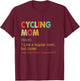 Funny Cycling mom Definition Vintage Cycling Mom T-Shirt - T-Shirt | Maroon