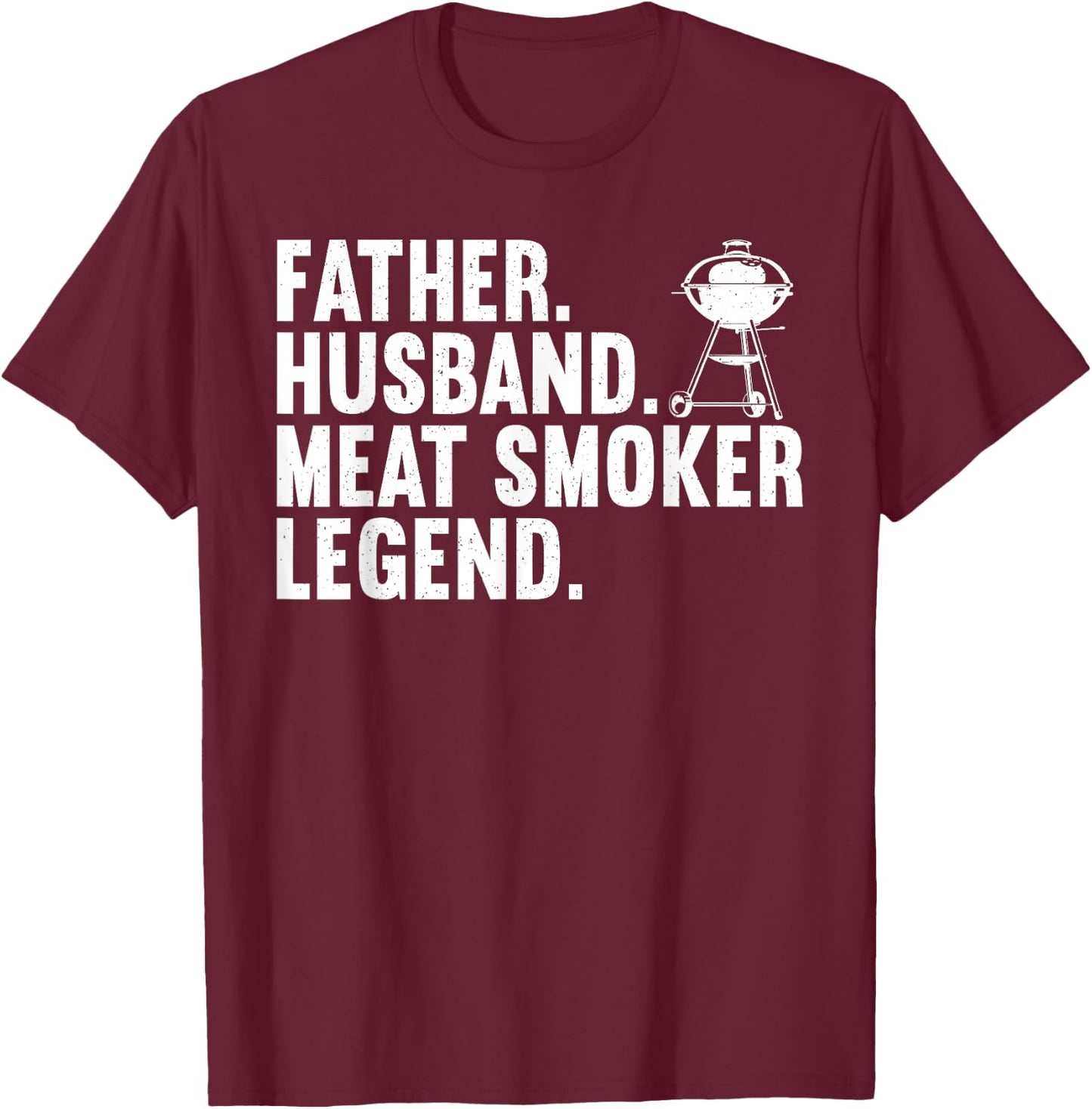 Cool Meat Smoking Art For Father Husband BBQ Meat Griller T-Shirt - T-Shirt | Maroon